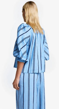 Smythe - Square Neck Top - blouses - blue - clothing