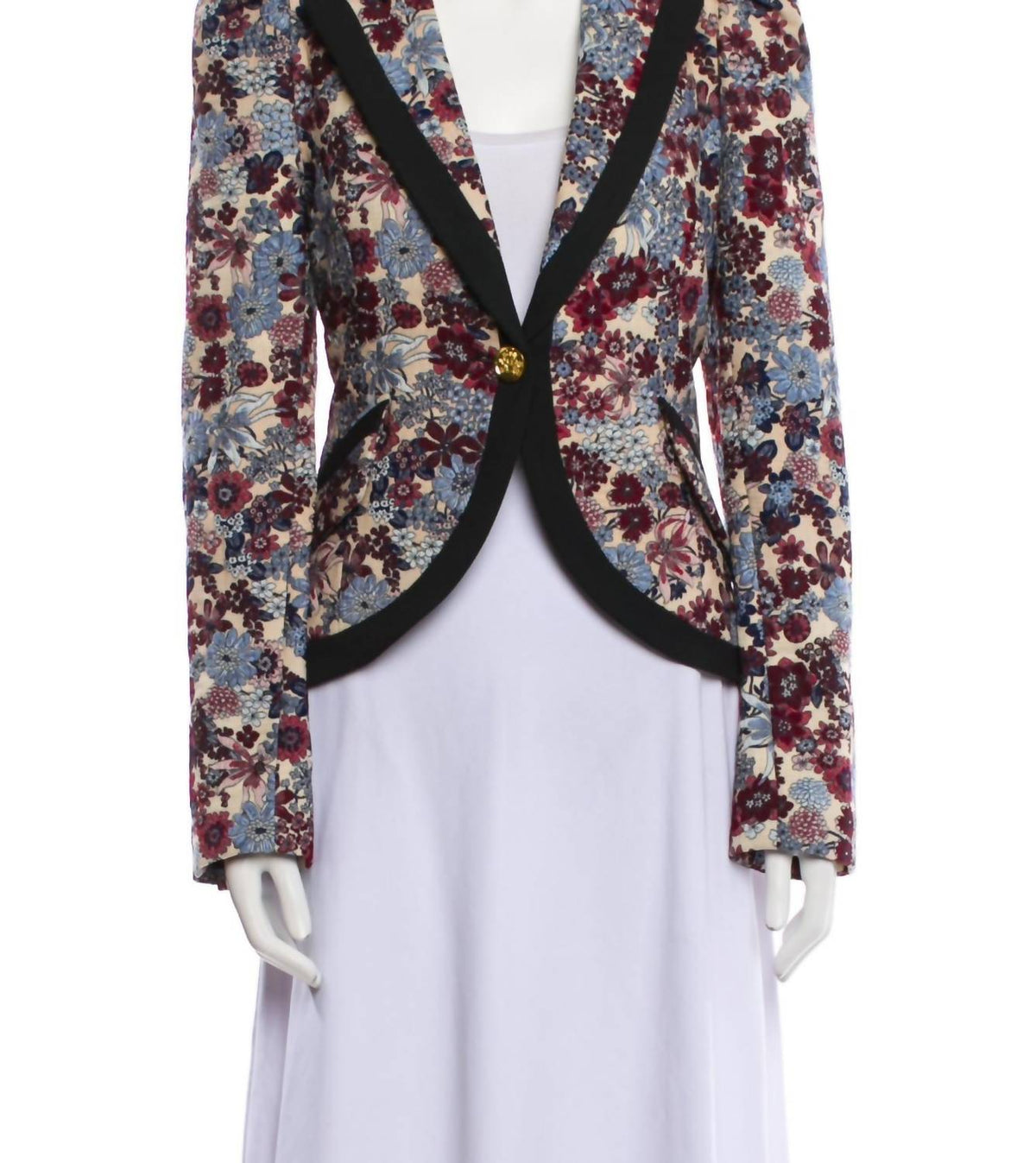 Smythe - Taped Pouf Sleeve One Button Blazer