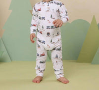 Snuggle Hunny - Trains Organic Growsuit