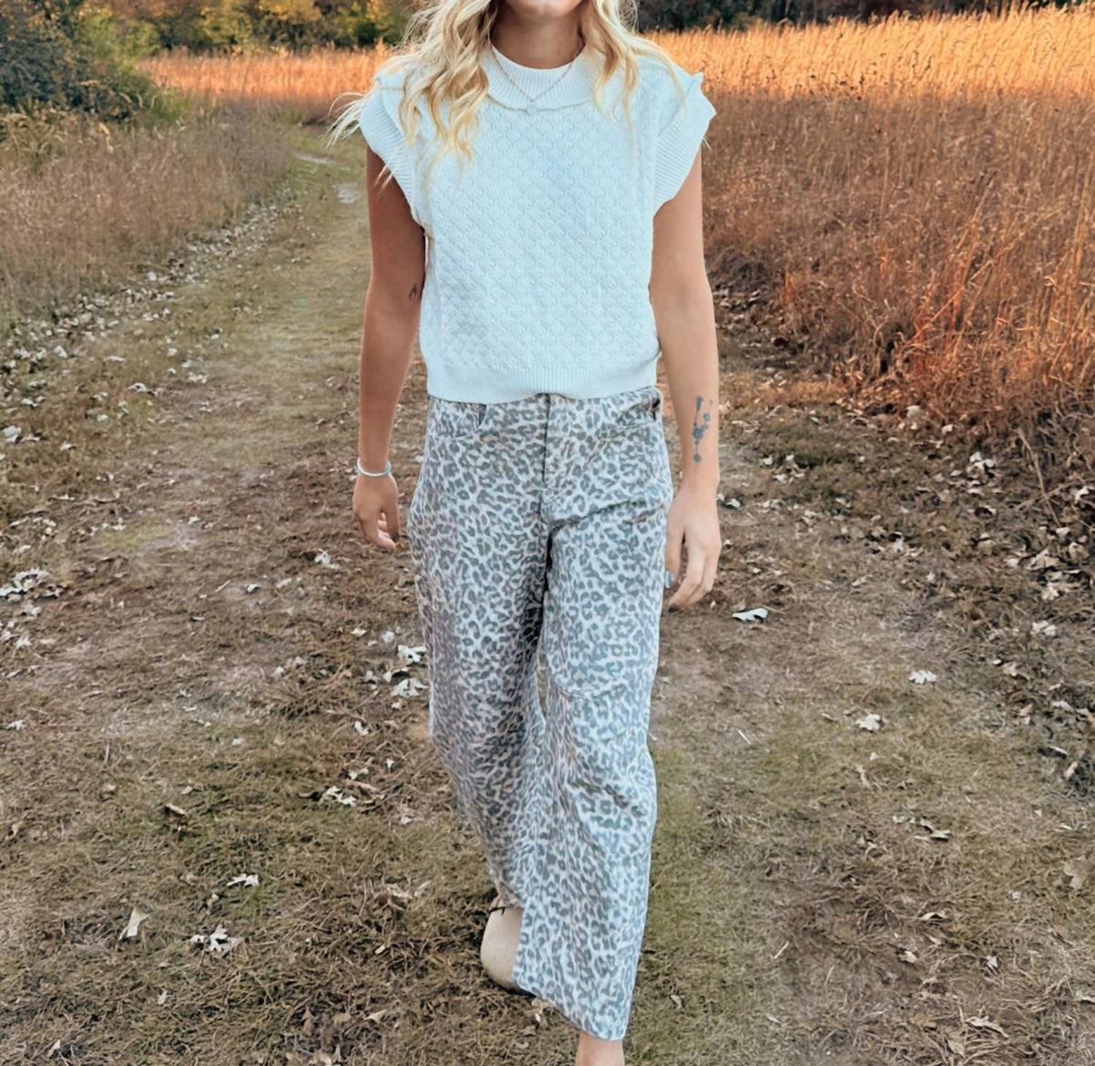 So Me - Wild Leopard Barrel Pants