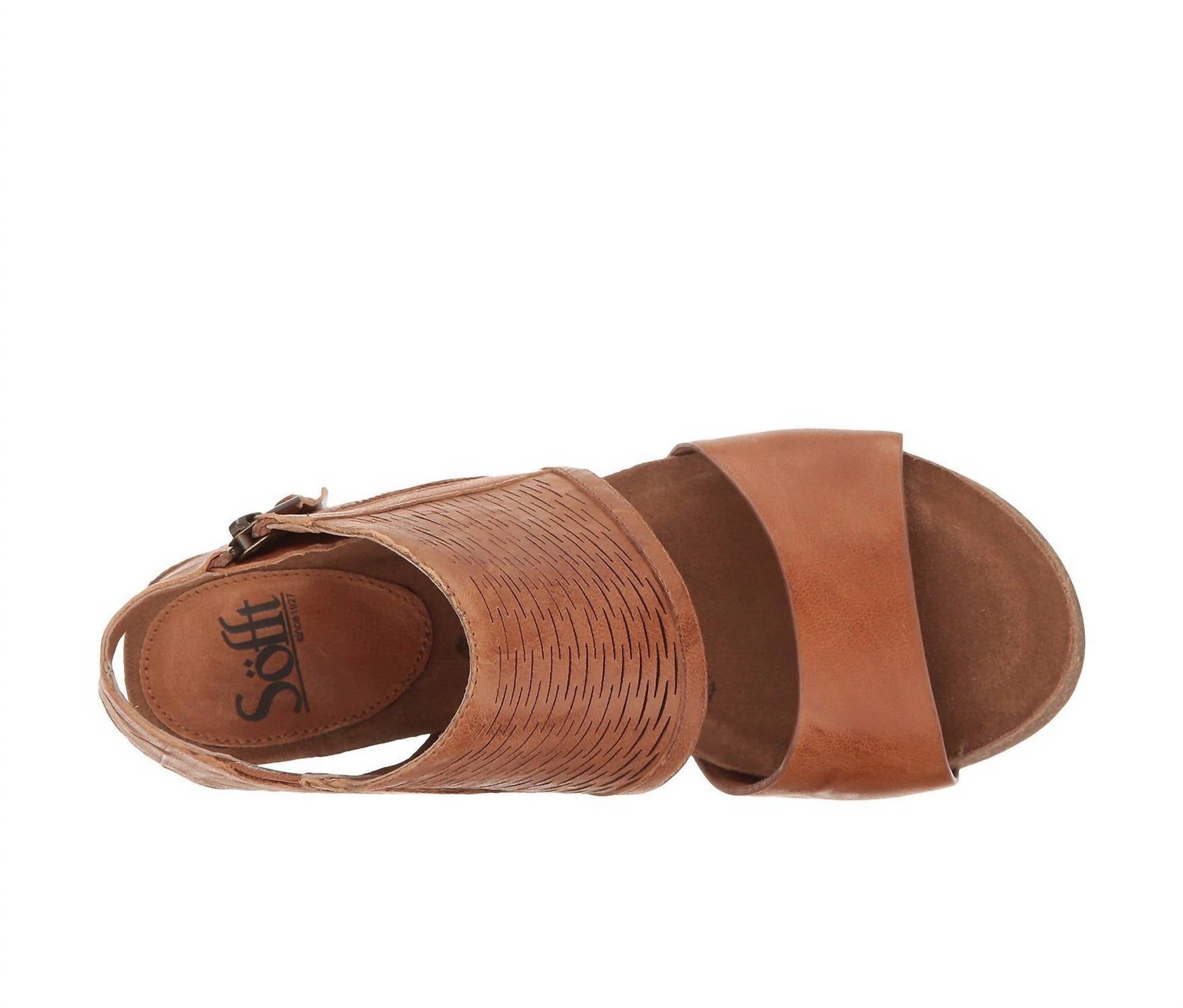 Sofft - Milan Block Heeled Sandal - brown - leather - sandals