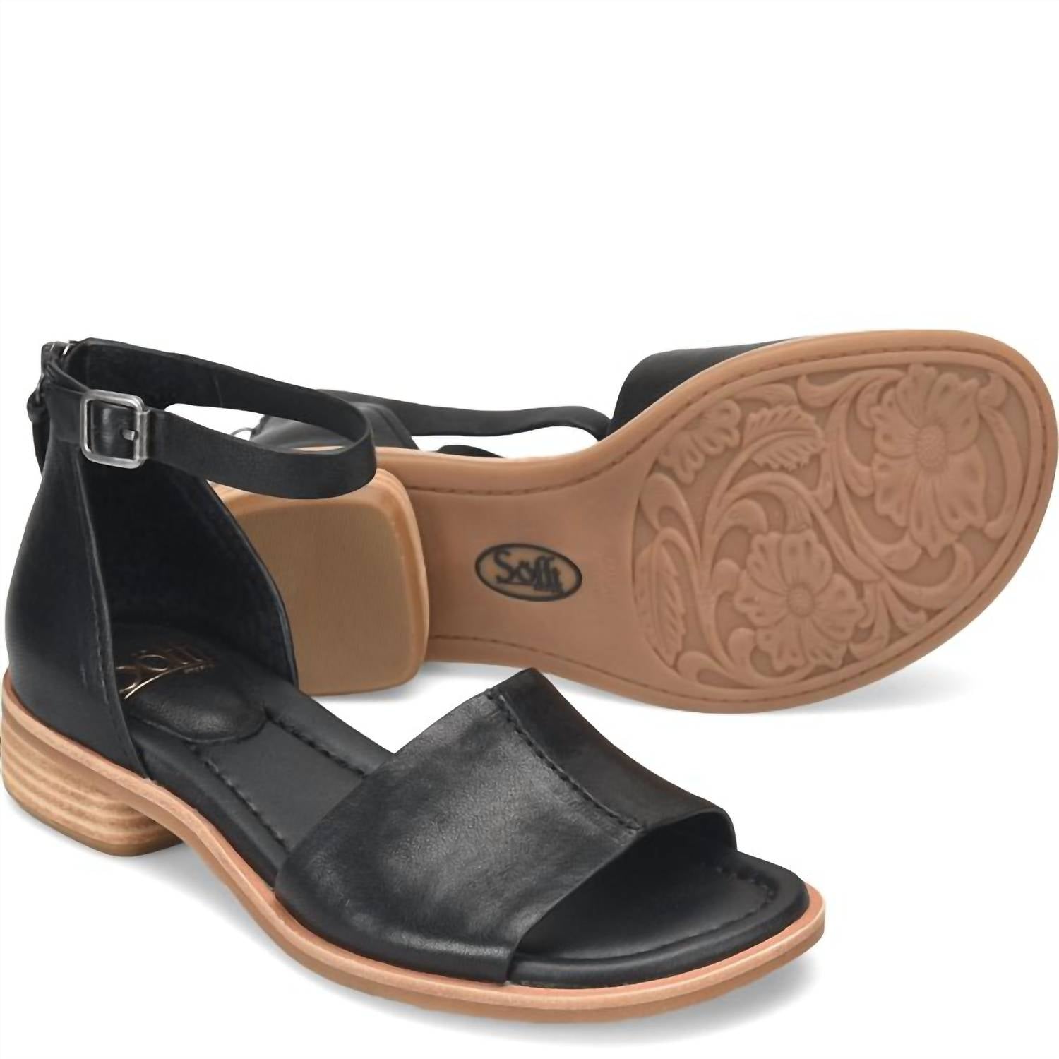 Sofft - Women's Faxyn Sandal - black - leather - sandals