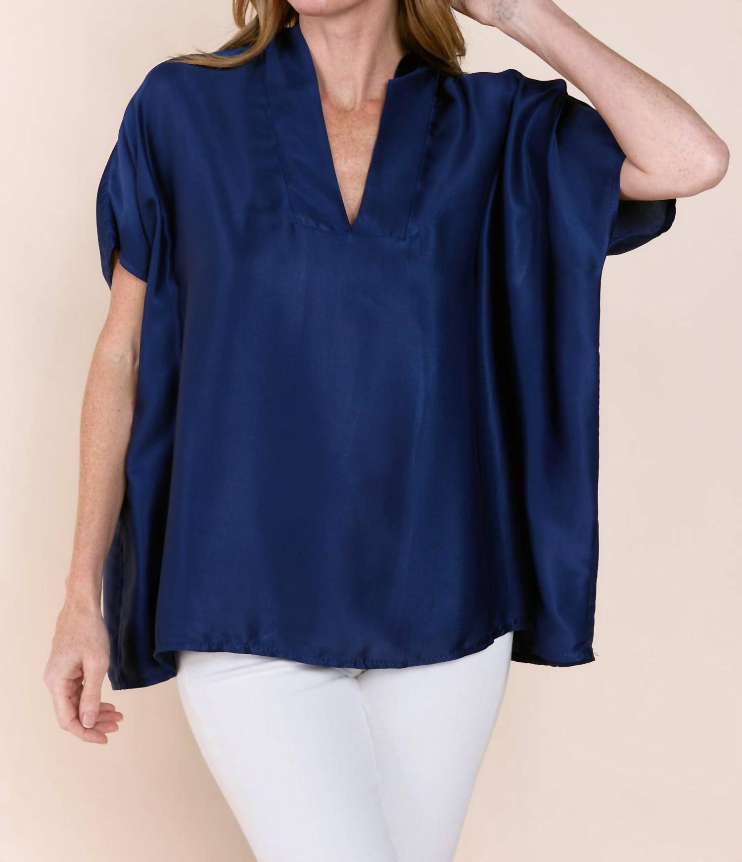 Sofia Collections - Inez Top - blouses - blue - clothing