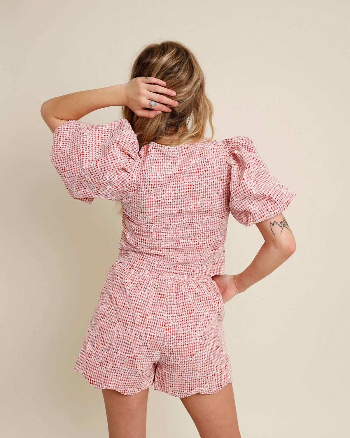 Sofie The Label - Gingham Tie-front Top