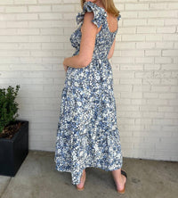Sofie The Label - Emmy Flutter Sleeve Midi Dress - blue - clothing - dresses