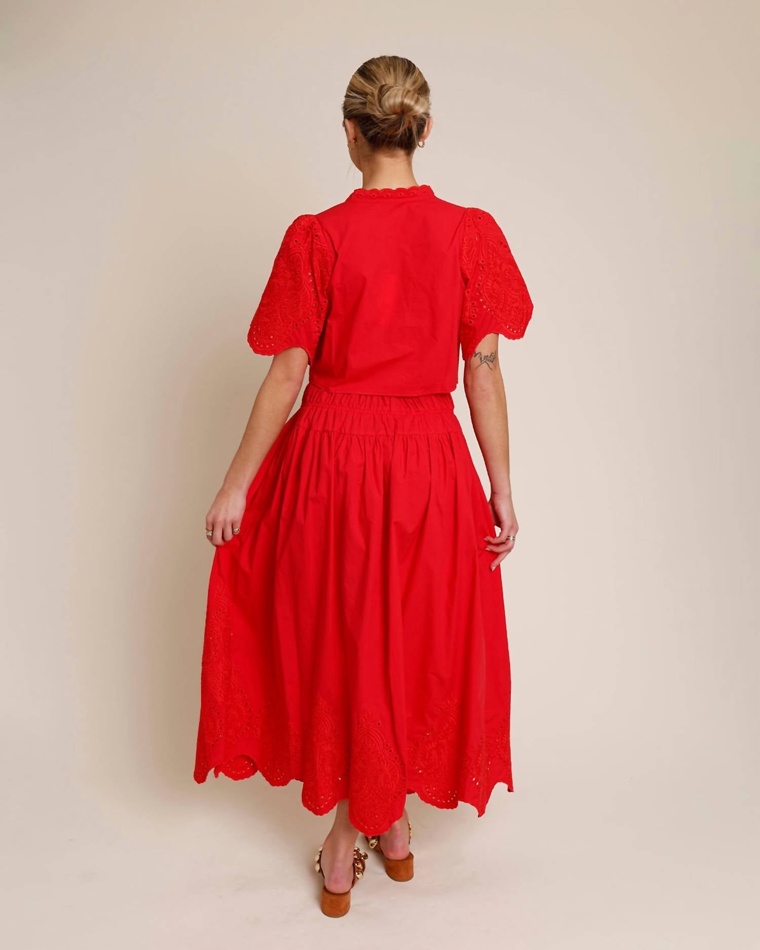 Sofie The Label - Love Story Midi Skirt - clothing - cotton - knee - length - skirts