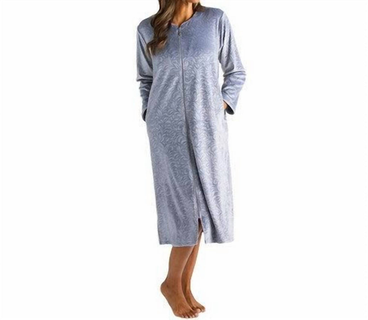 Floral Embossed Zip Robe