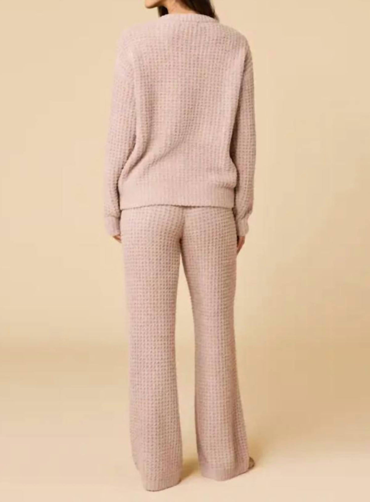 Softies - Marshmallow Waffle V Neck with Long Pant Set