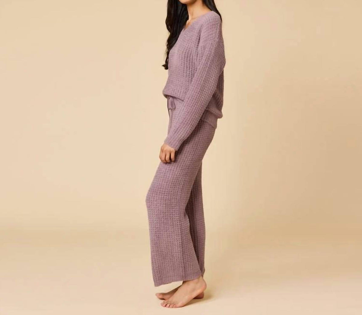 Softies - Waffle Marshmallow V Neck Pajama Set