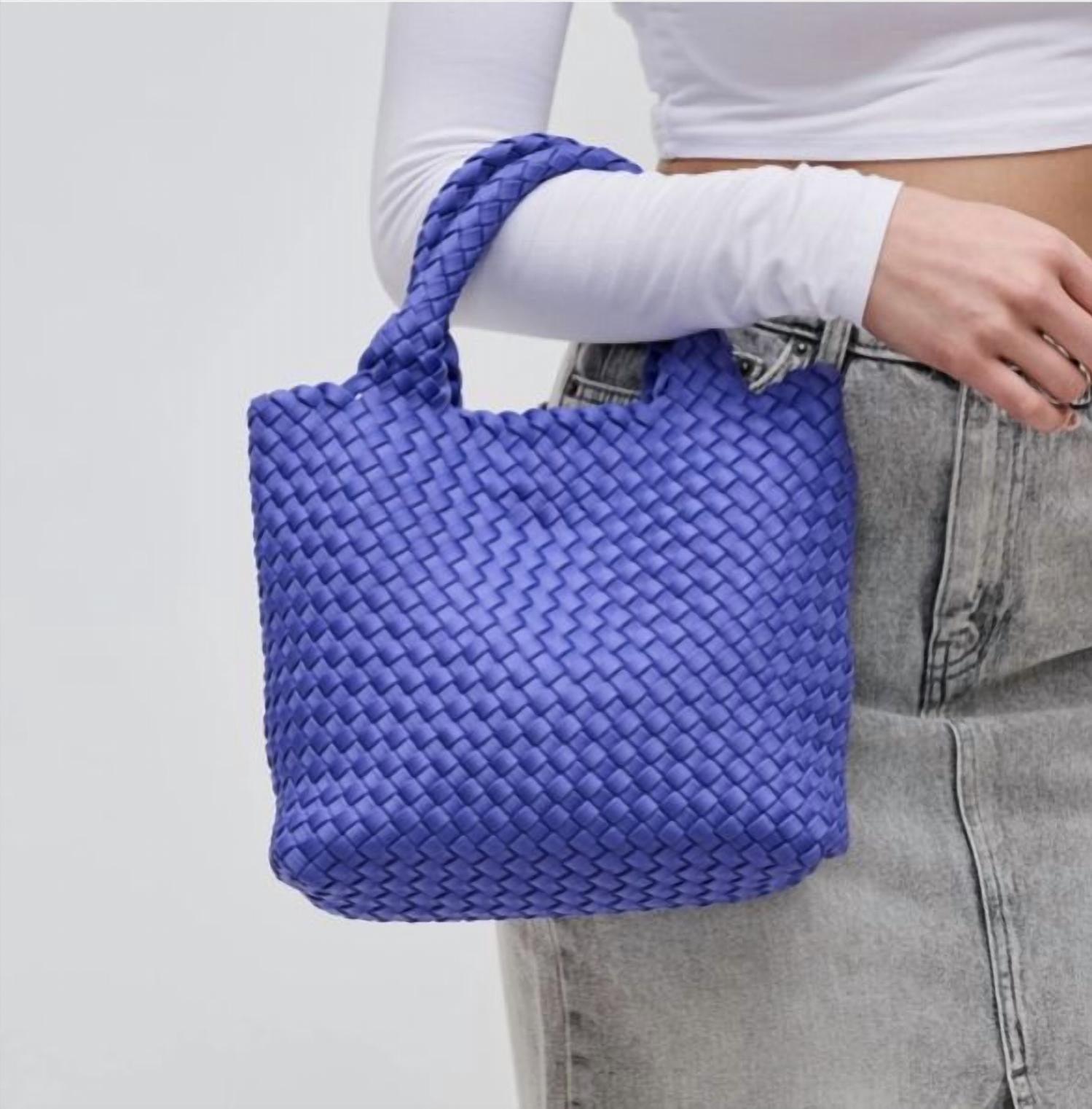 Sol And Selene - Sky's the Limit - Small Woven Neoprene Crossbody - bags - blue - handbags