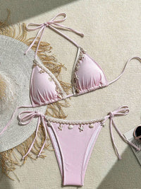 Soli Echo - Women's Shell Embellished Bikini Set