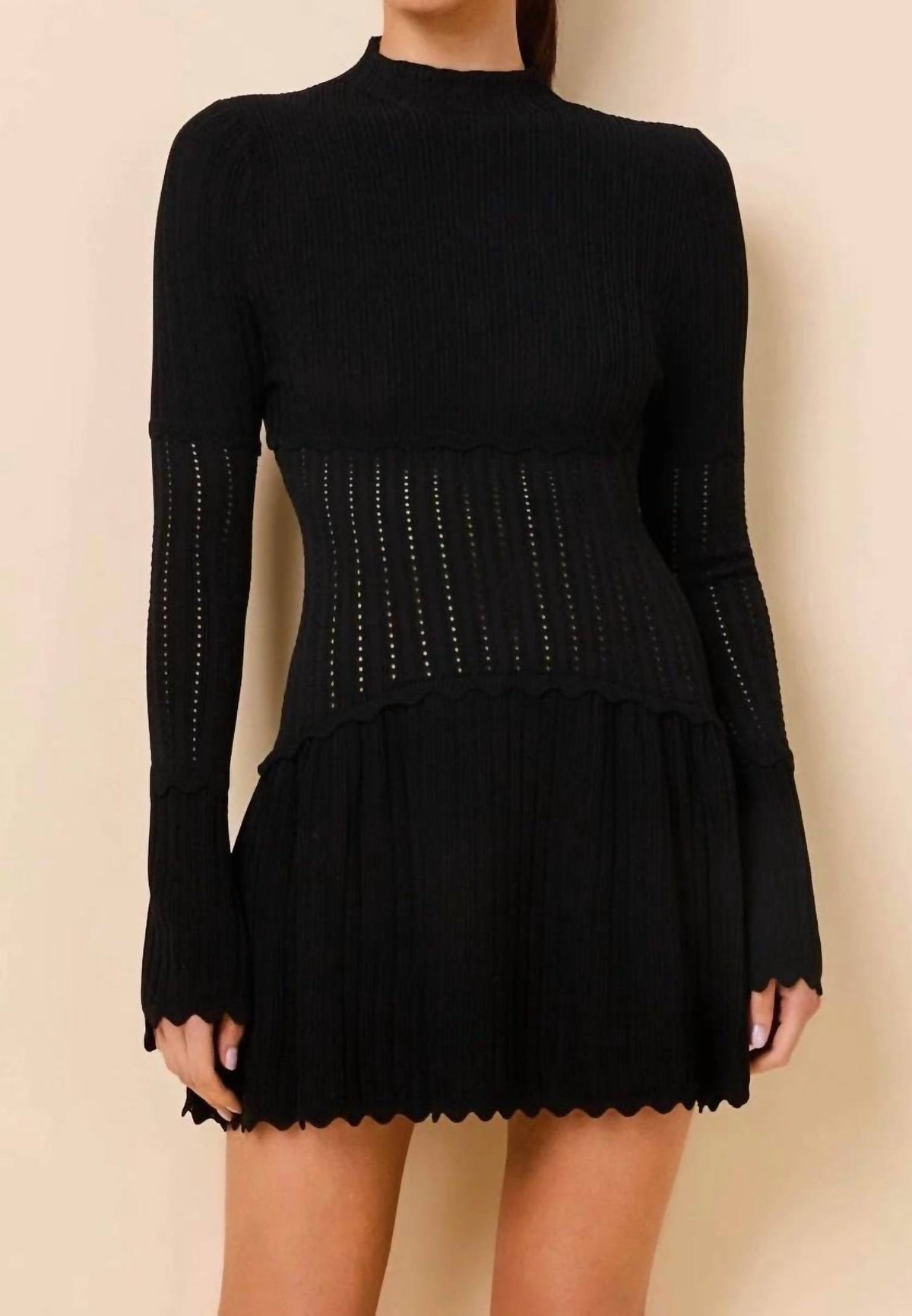 Solid & Striped - Amara Pointelle Knit Mini Dress
