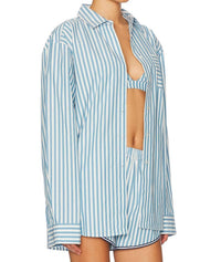Solid & Striped - Avril Button Down Striped Shirt - blue - button - down - shirts - clothing