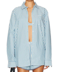 Solid & Striped - Avril Button Down Striped Shirt - blue - button - down - shirts - clothing