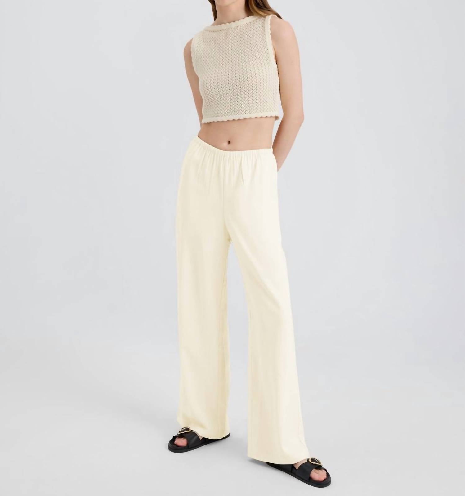 Solid & Striped - Monaco Straight Leg Pants - beige - clothing - pants