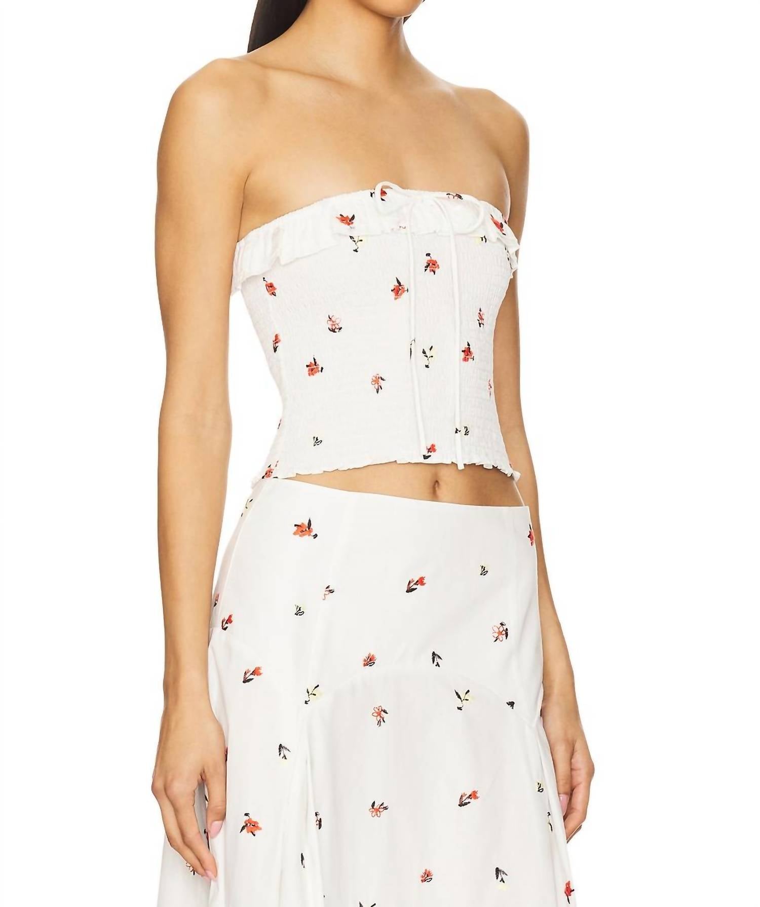 Solid & Striped - Nikki Off Shoulder Strapless Crop Top - clothing - cotton - crop - tops
