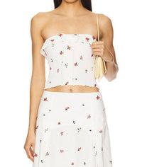 Solid & Striped - Nikki Off Shoulder Strapless Crop Top - clothing - cotton - crop - tops