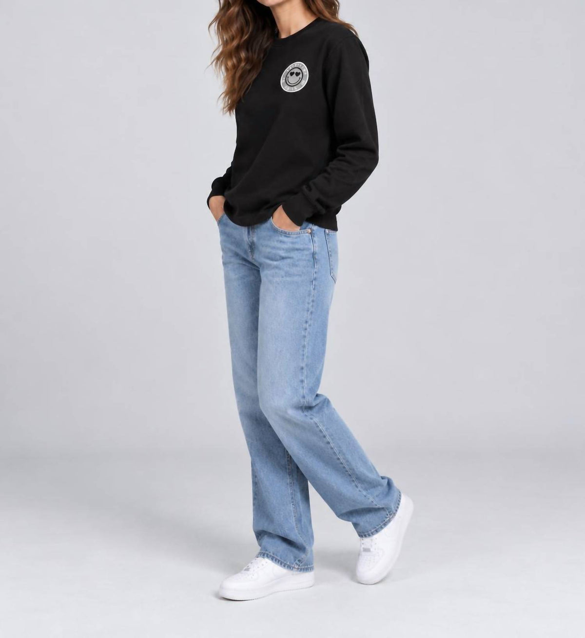 Something Navy - Long Sleeve Logo Tee