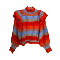 Something Navy - Ruffle Mock Neck Sweater