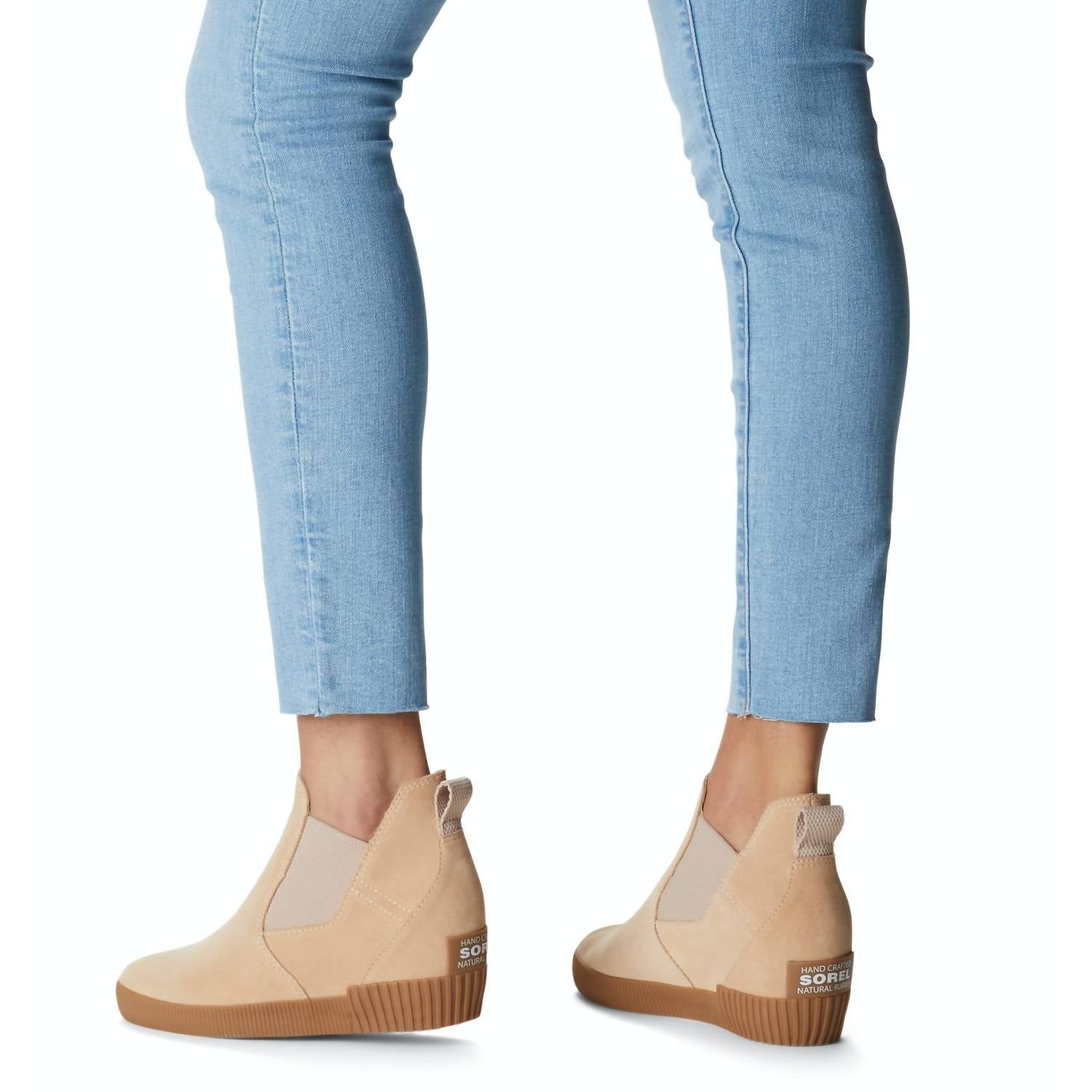 Sorel - Women's Out N About Slip - on Wedge Shoes - beige - shoes - suede