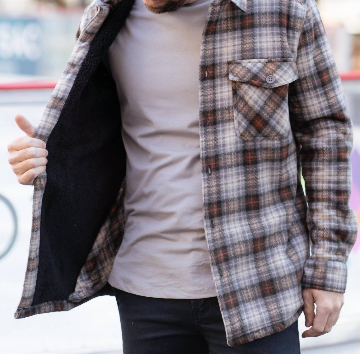 Soulstar - Checked Shacket - clothing - grey - jackets