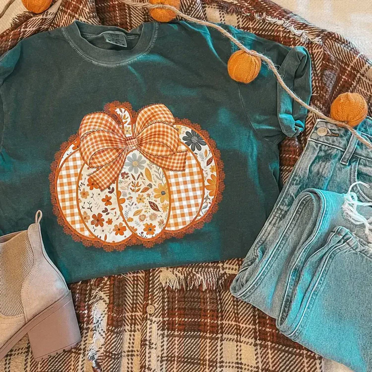 Southern Babe Wholesale - Pattern Pumpking Tee
