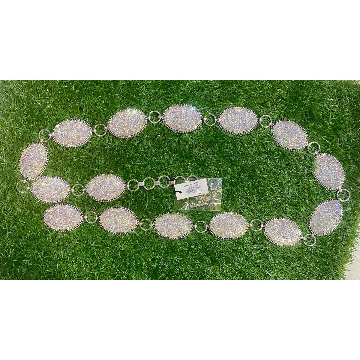 Southern Grace - Women's Ab Crystal Oval Concho Belt