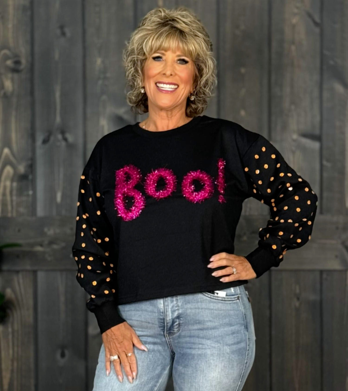 Southern Grace - Hey Boo Long Sleeve Top