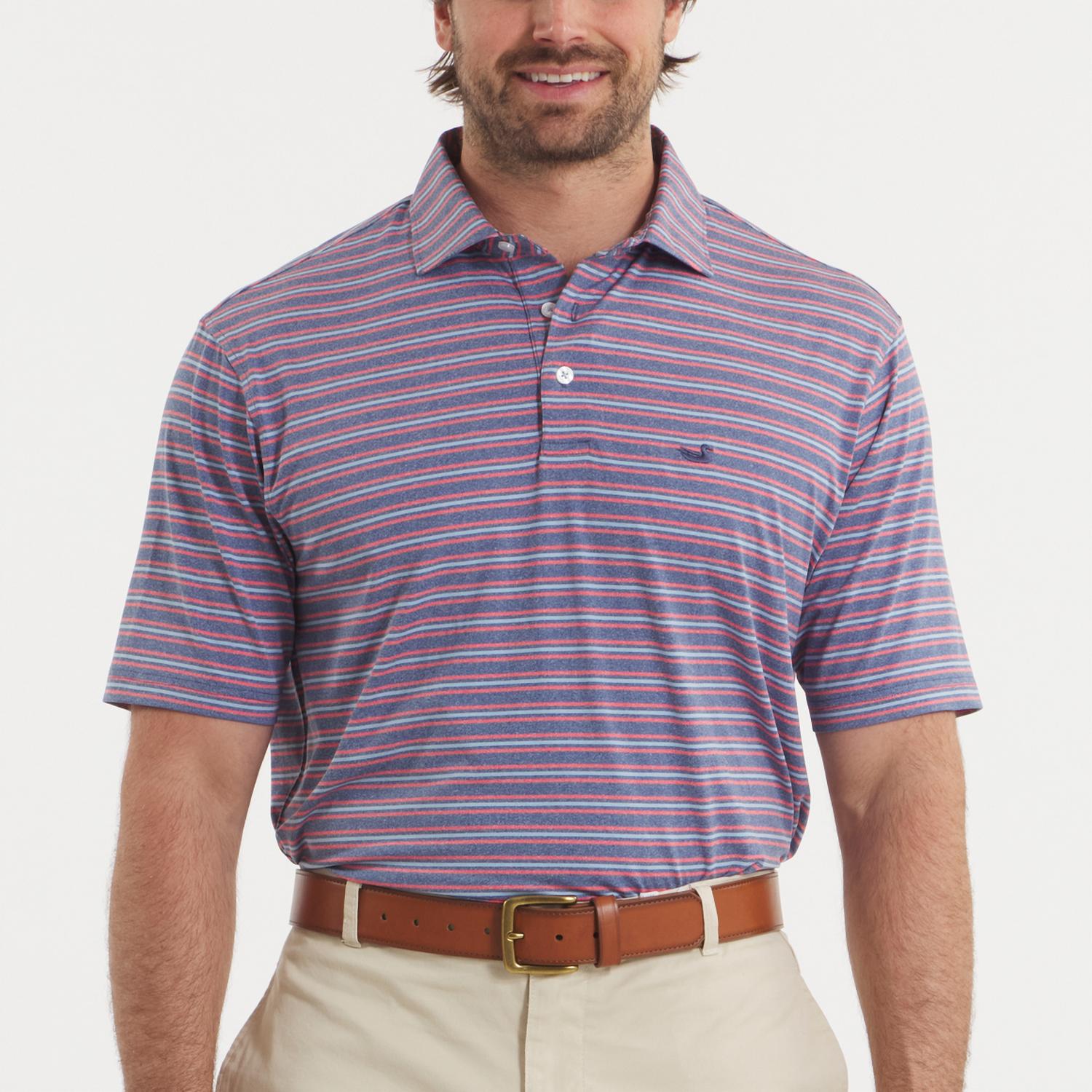 Southern Marsh - Maybourne Featherlight Short Sleeve Stripe Polo - clothing - men - polos
