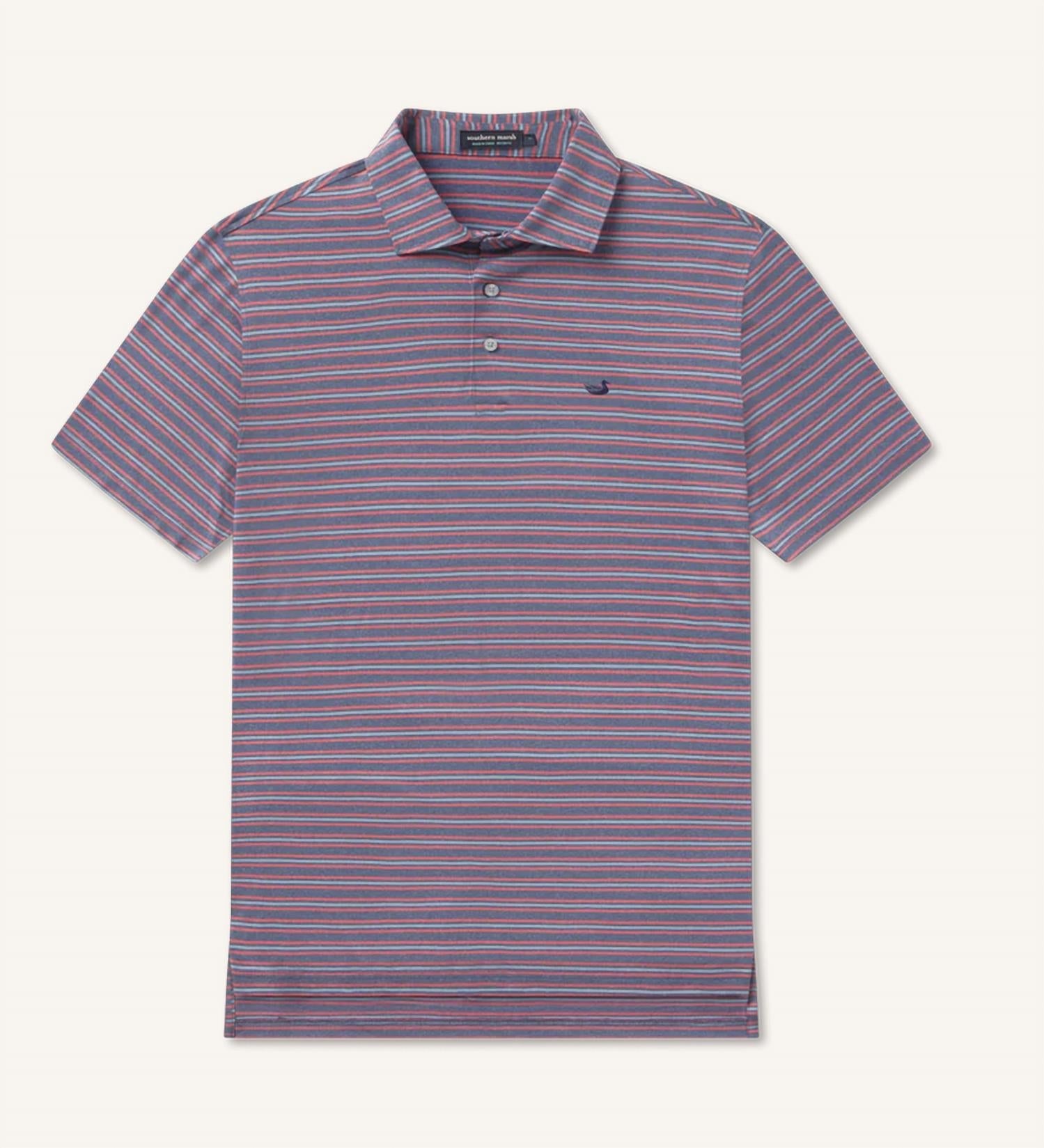 Southern Marsh - Maybourne Featherlight Short Sleeve Stripe Polo - clothing - men - polos