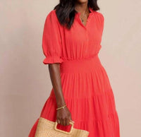 Southern Tide - Christa Short Sleeve Maxi Dress - clothing - cotton - dresses