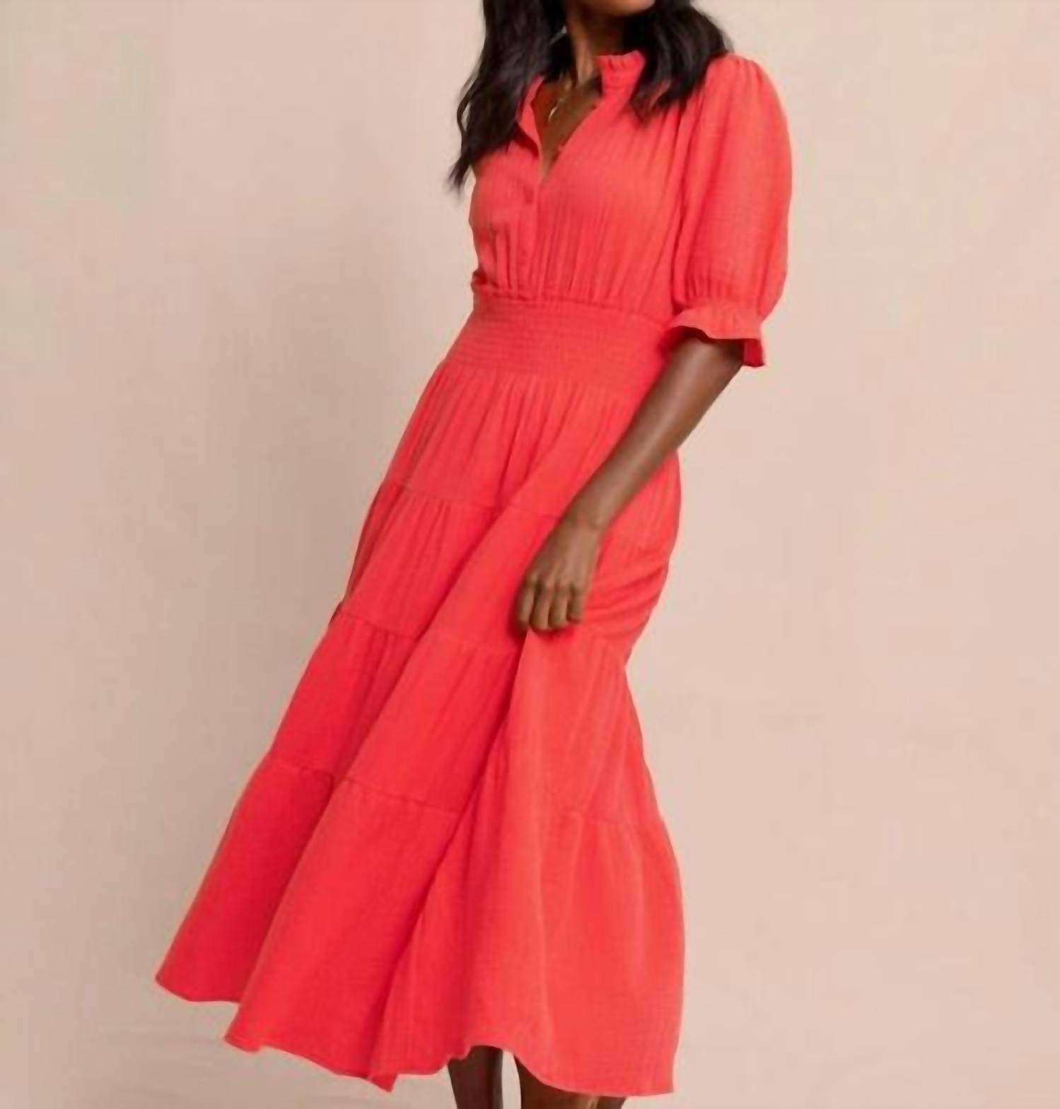 Southern Tide - Christa Short Sleeve Maxi Dress - clothing - cotton - dresses