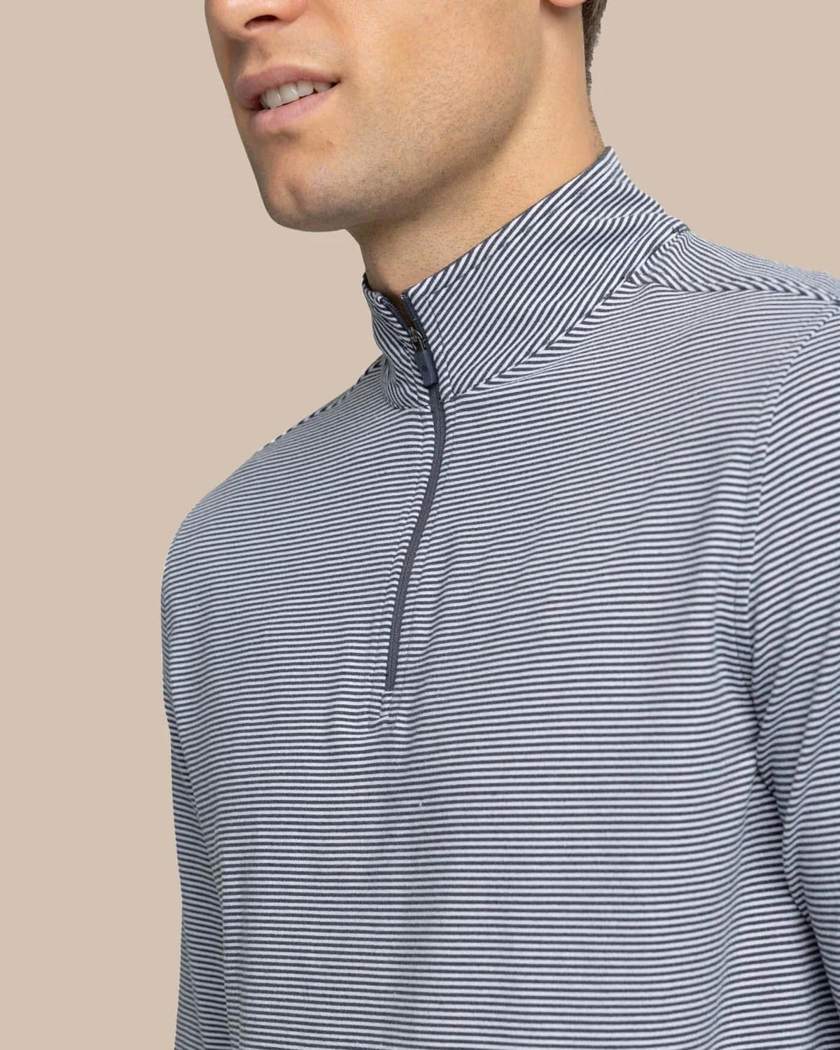 Southern Tide - Cruiser Micro-stripe Quarter-Zip Top
