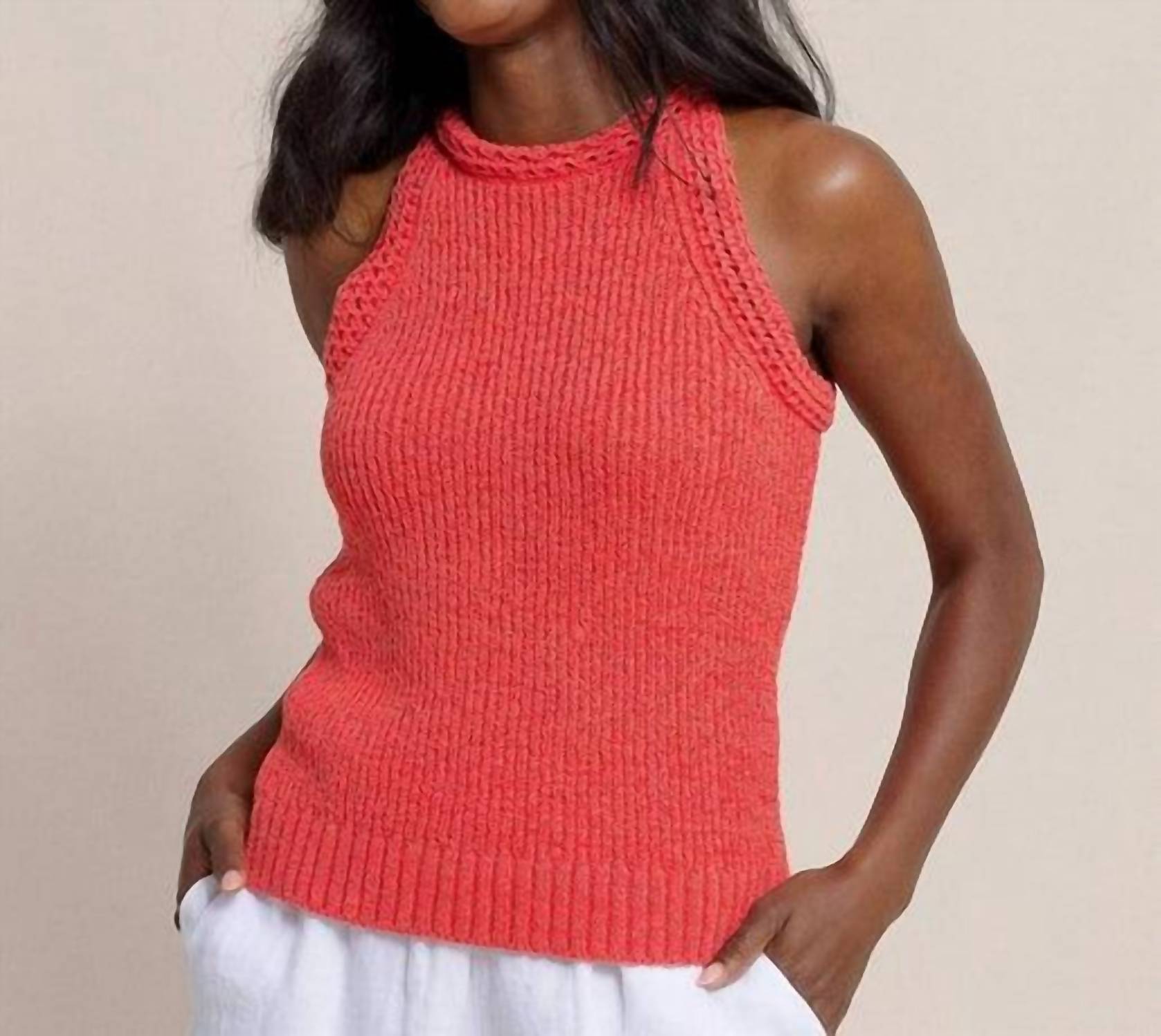 Southern Tide - Tessa Sweater Tank - clothing - cotton - blend - orange