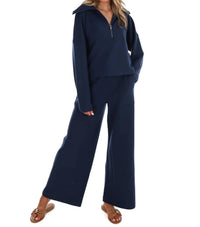 Spanx - French Rib Half Zip Pullover Sweatshirt