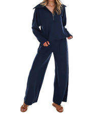 Spanx - French Rib Half Zip Pullover Sweatshirt