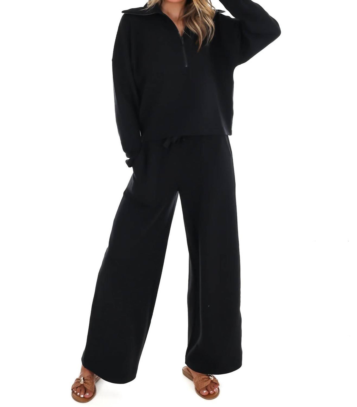Spanx - French Rib Half Zip Pullover Sweatshirt