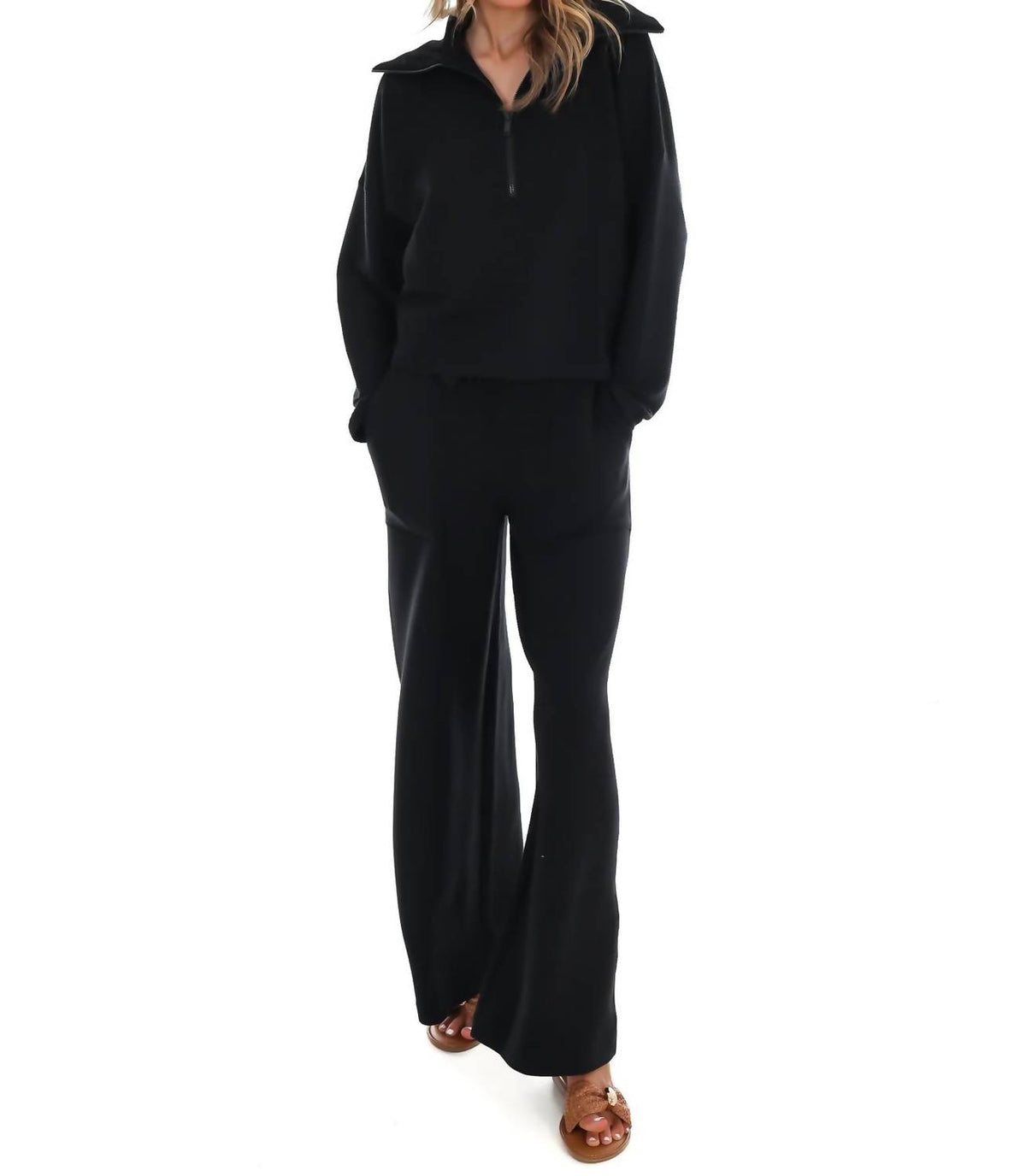Spanx - French Rib Half Zip Pullover Sweatshirt
