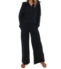 Spanx - French Rib Half Zip Pullover Sweatshirt