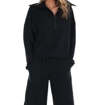 Spanx - French Rib Half Zip Pullover Sweatshirt
