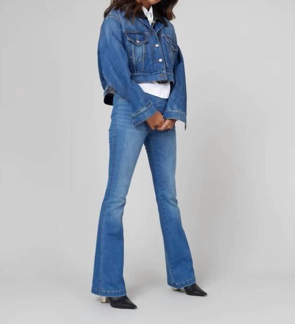 Spanx - High Rise Flare Jeans - Plus