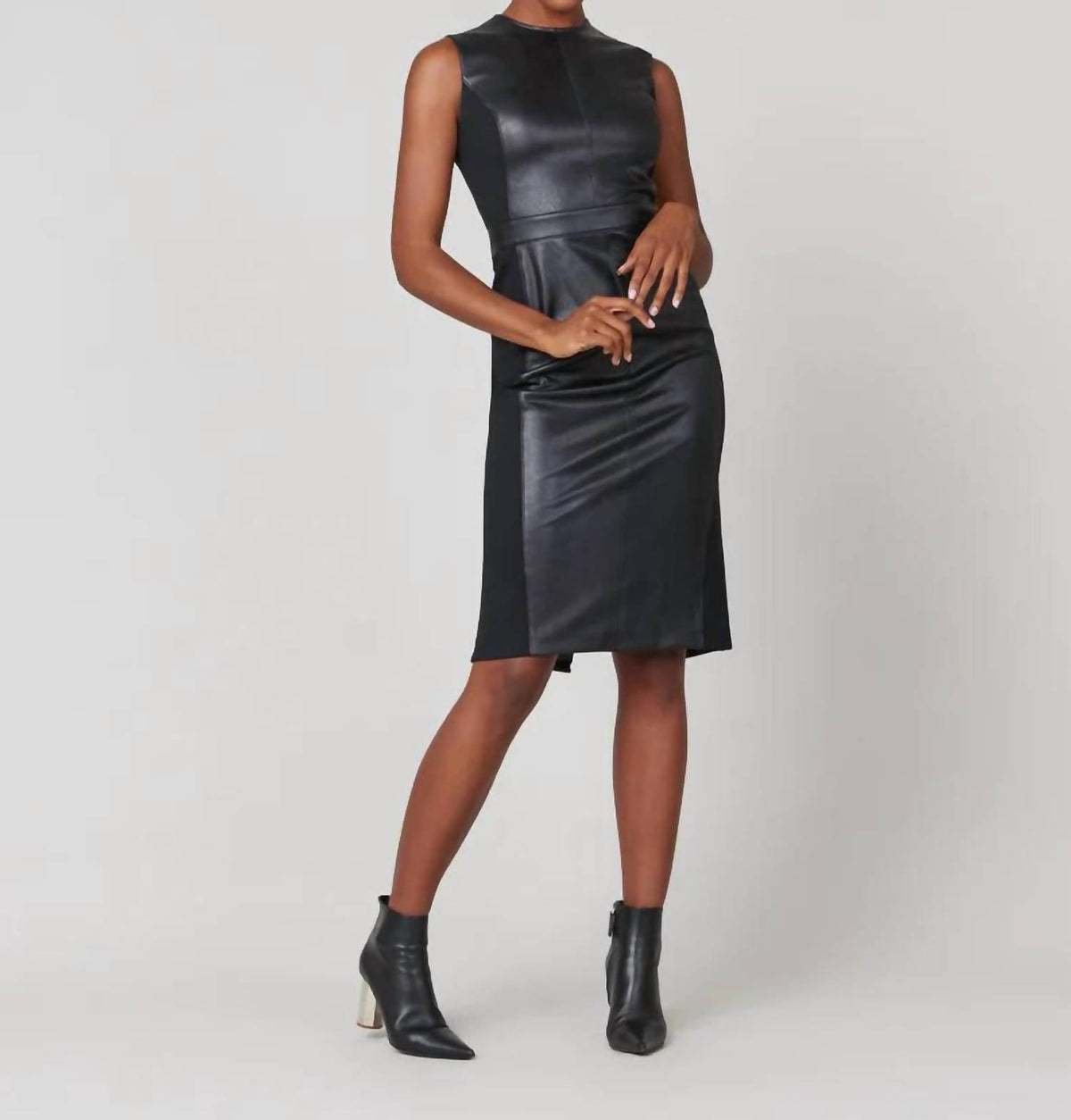 Spanx - Leather-like Combo Fitted Dress