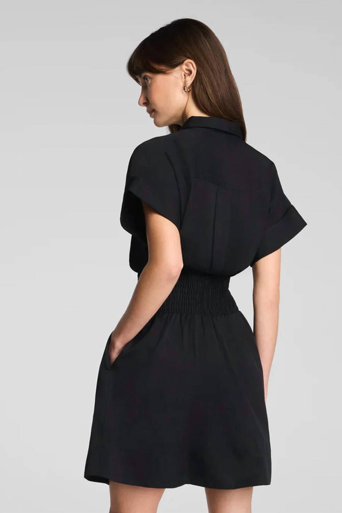 Spanx - Poplin Smocked Mini Shirt Dress