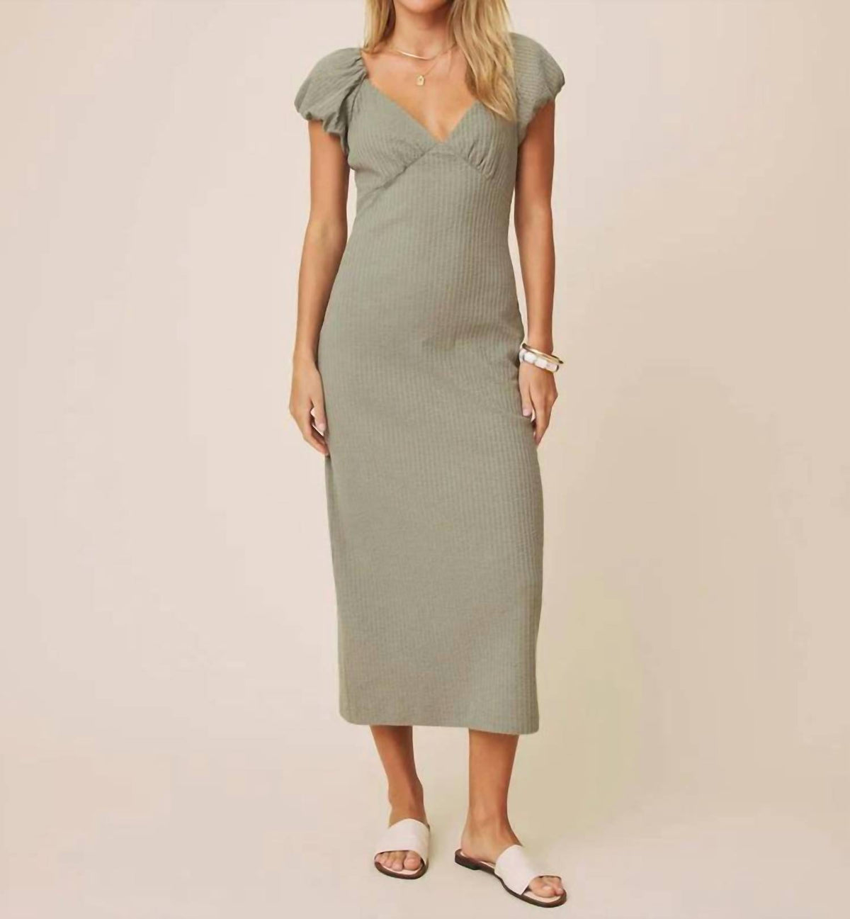 Splendid - Dawn Puff Sleeve Midi Dress