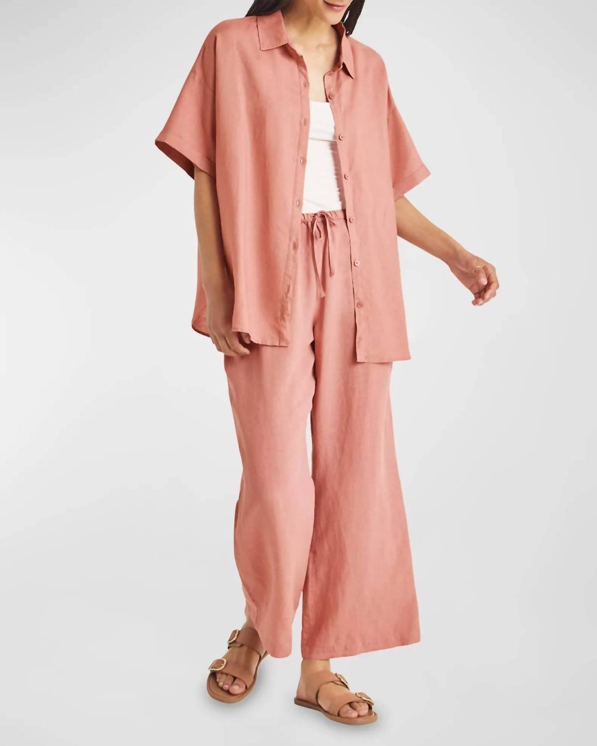 Splendid - Dawson Linen Button Down - button - down - shirts - clothing - orange