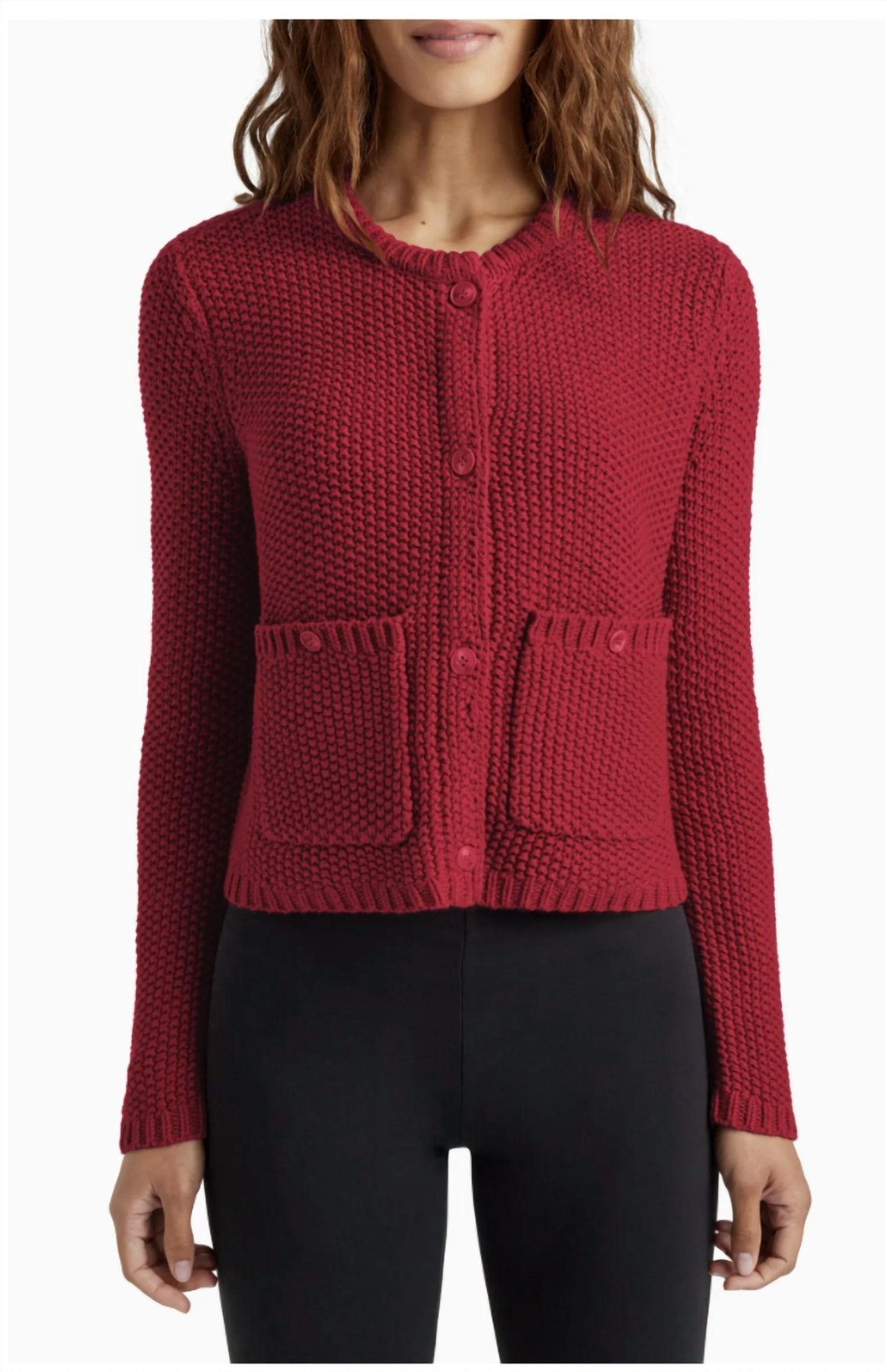 Splendid - Women's Andrea Cropped Cardigan - cardigans - clothing - red