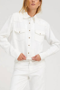 Sprwmn - Cropped Western Button Up - blouses - clothing - cotton