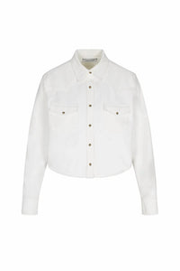 Sprwmn - Cropped Western Button Up - blouses - clothing - cotton