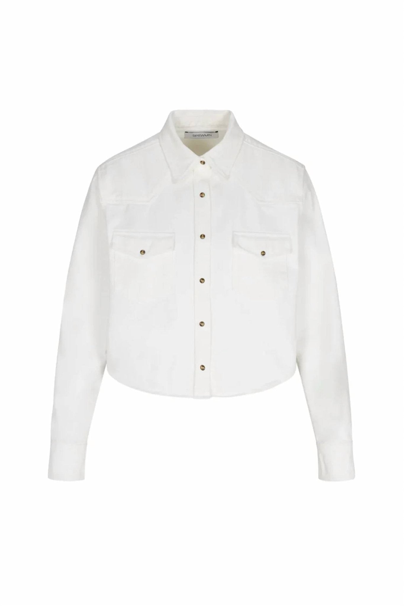 Sprwmn - Cropped Western Button Up - blouses - clothing - cotton