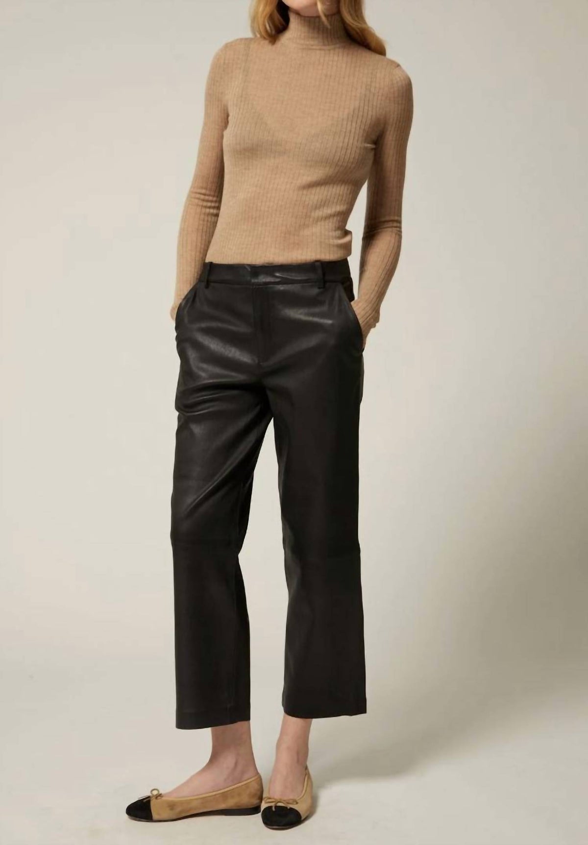 Sprwmn - Pre-loved Leather Cropped Trouser